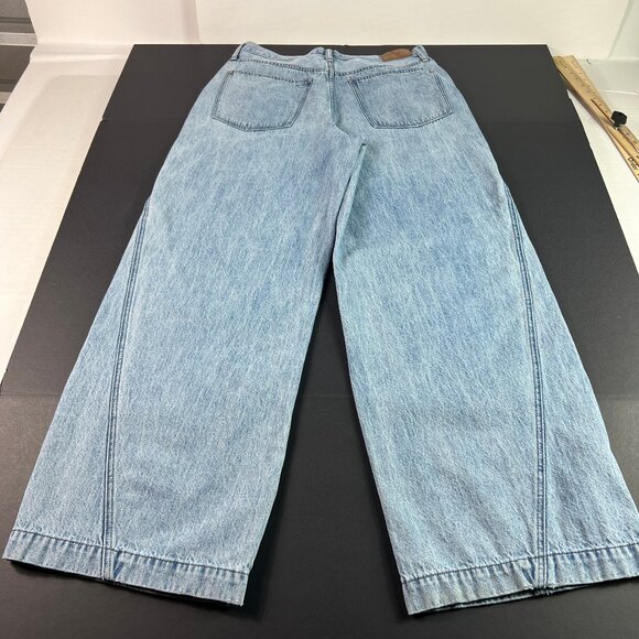 Madewell Jeans Women's 33x31* Super Wide Leg High Rise Light Blue Denim Tag 30 - Picture 9 of 16